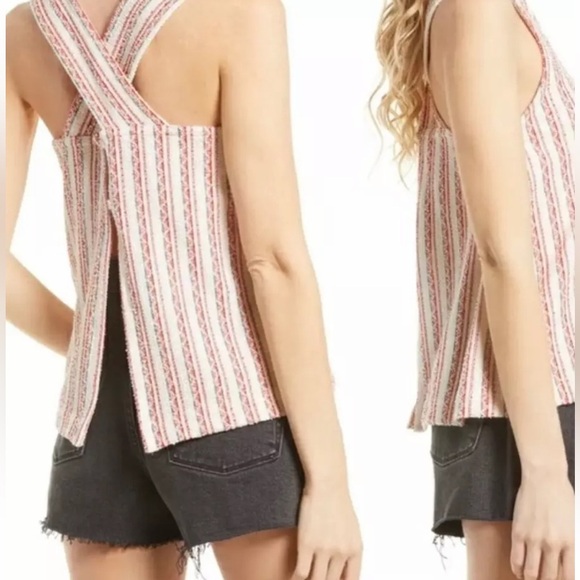 Madewell | Bouclé Stripe Cross-Back Tank Top, NWT - Picture 2 of 9